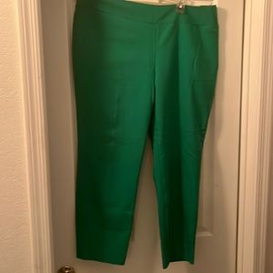 Green ankle length pants by Investments.